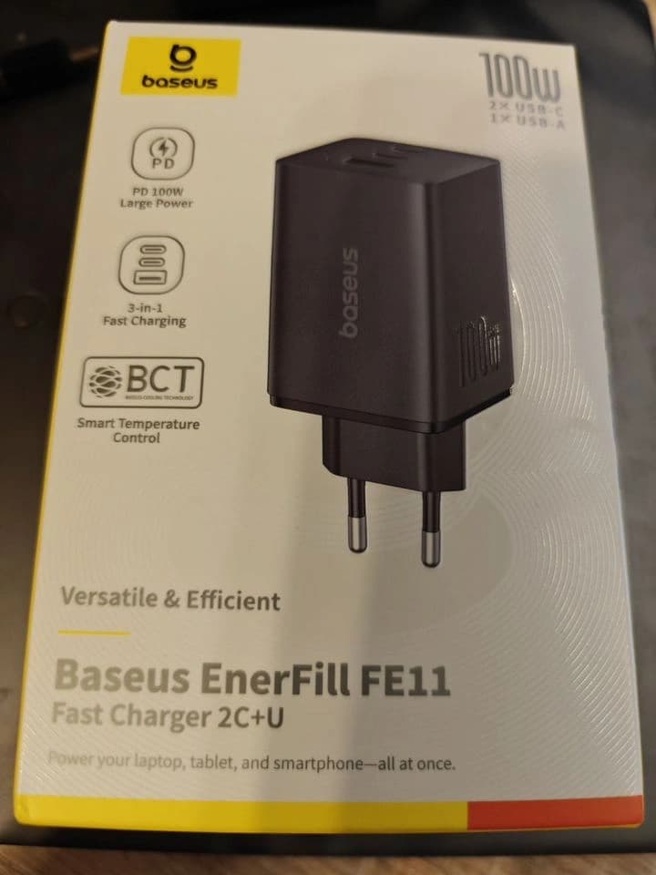 Сетевое зарядное устройство Baseus EnerFill FE11, 100 Вт