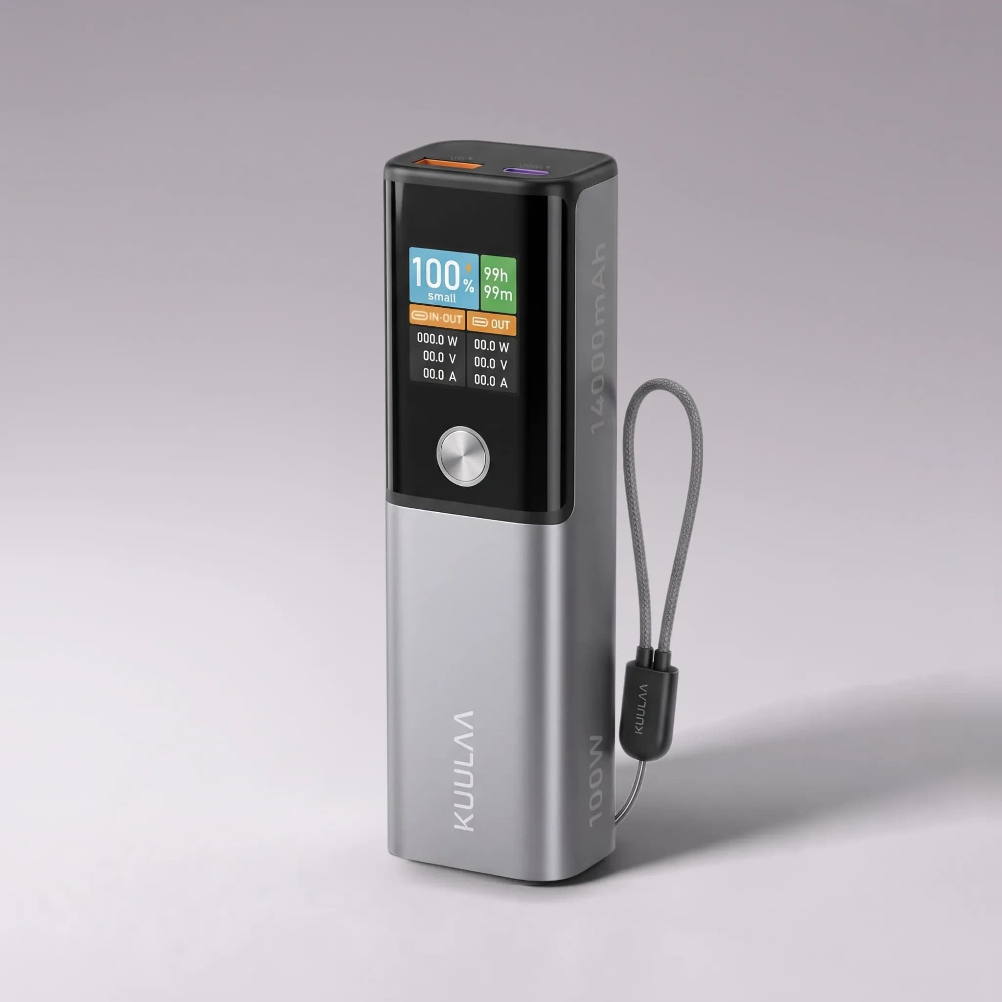 Пауэрбанк KUULAA KL-YD78, 14000 мА·ч — на светло-сером фоне