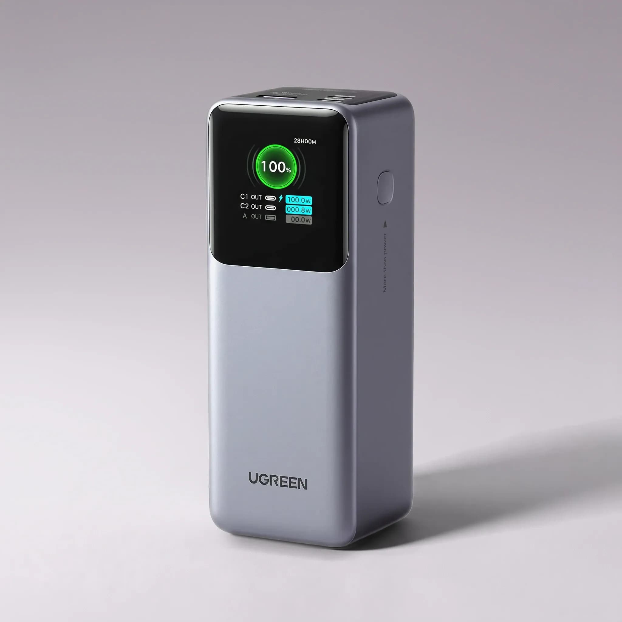 Пауэрбанк UGREEN PB722, 25000 мА·ч — на светло-сером фоне