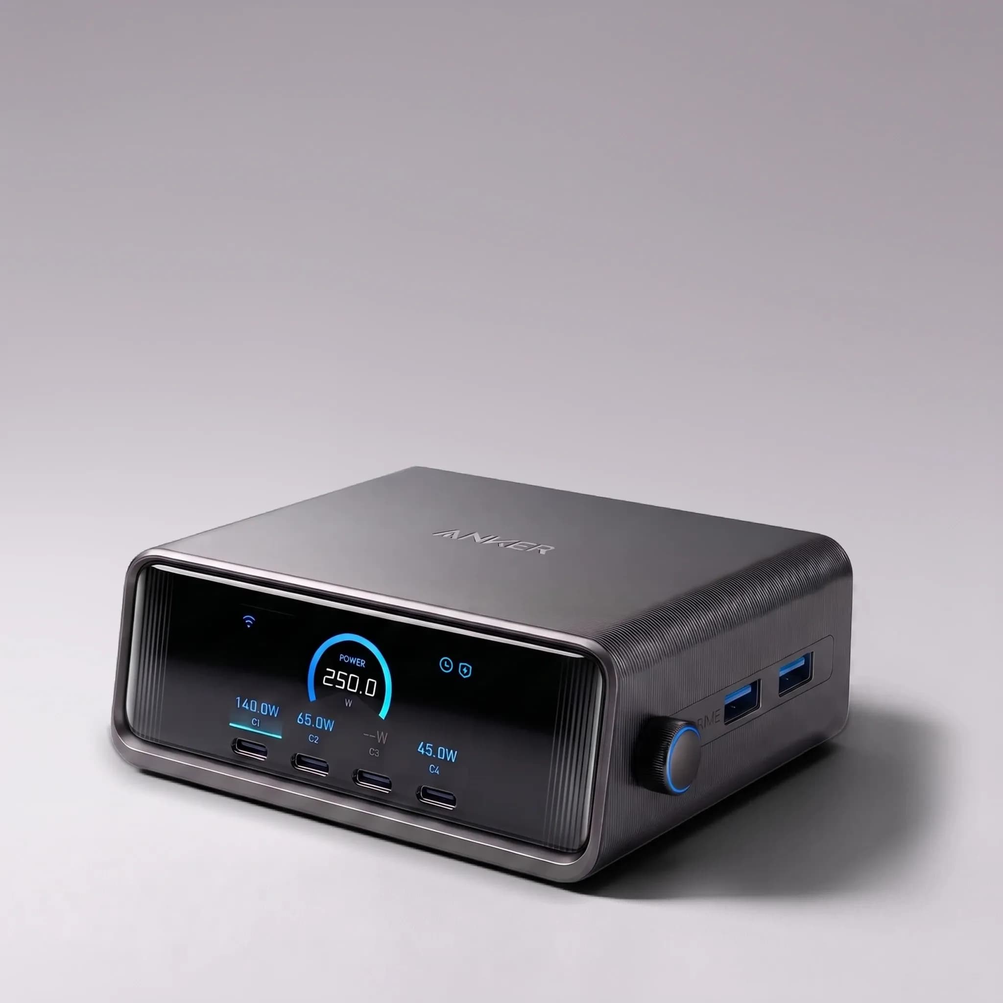 Сетевое зарядное устройство Anker Prime Charger 250W — на светло-сером фоне
