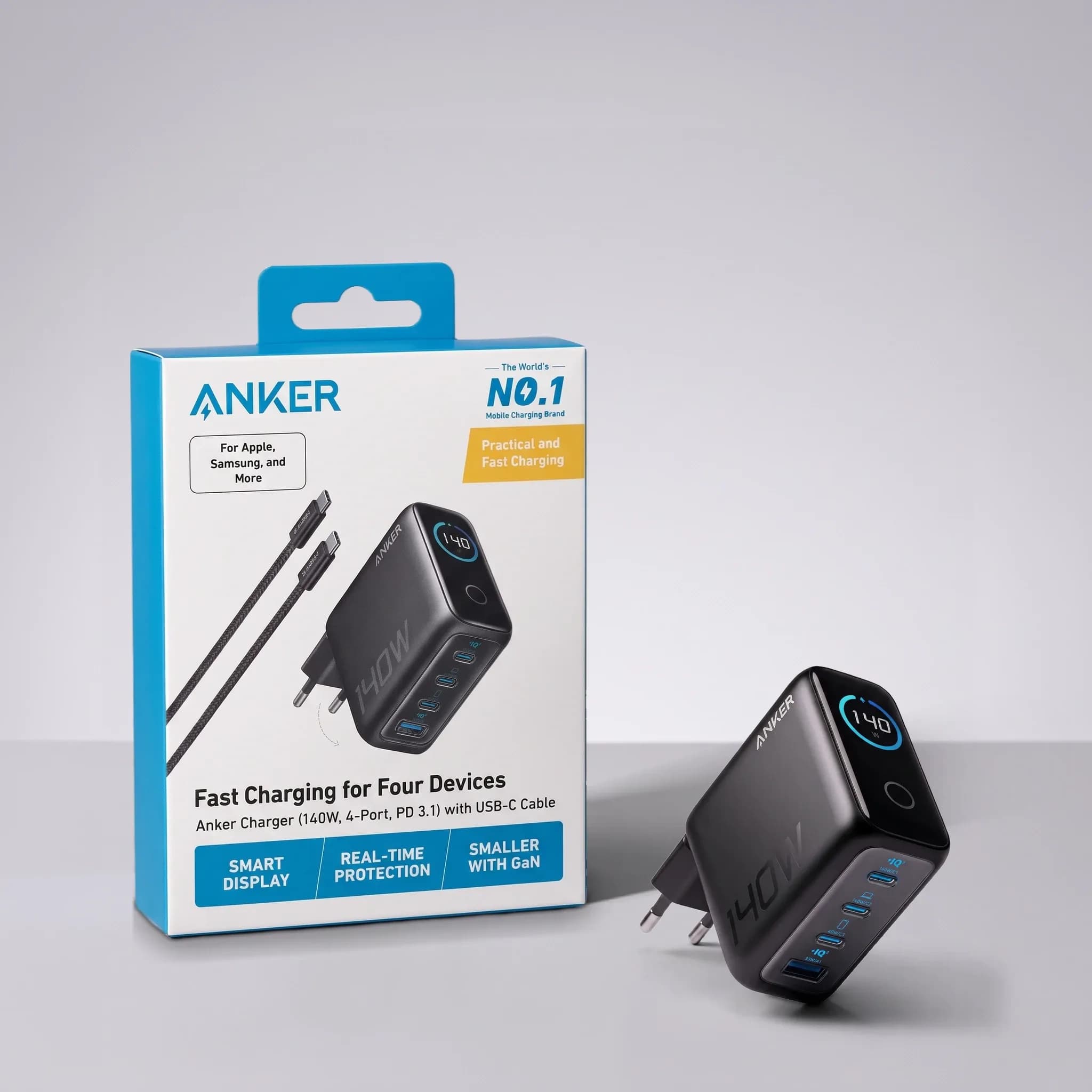 Сетевое зарядное устройство Anker Zolo 140W, чёрный