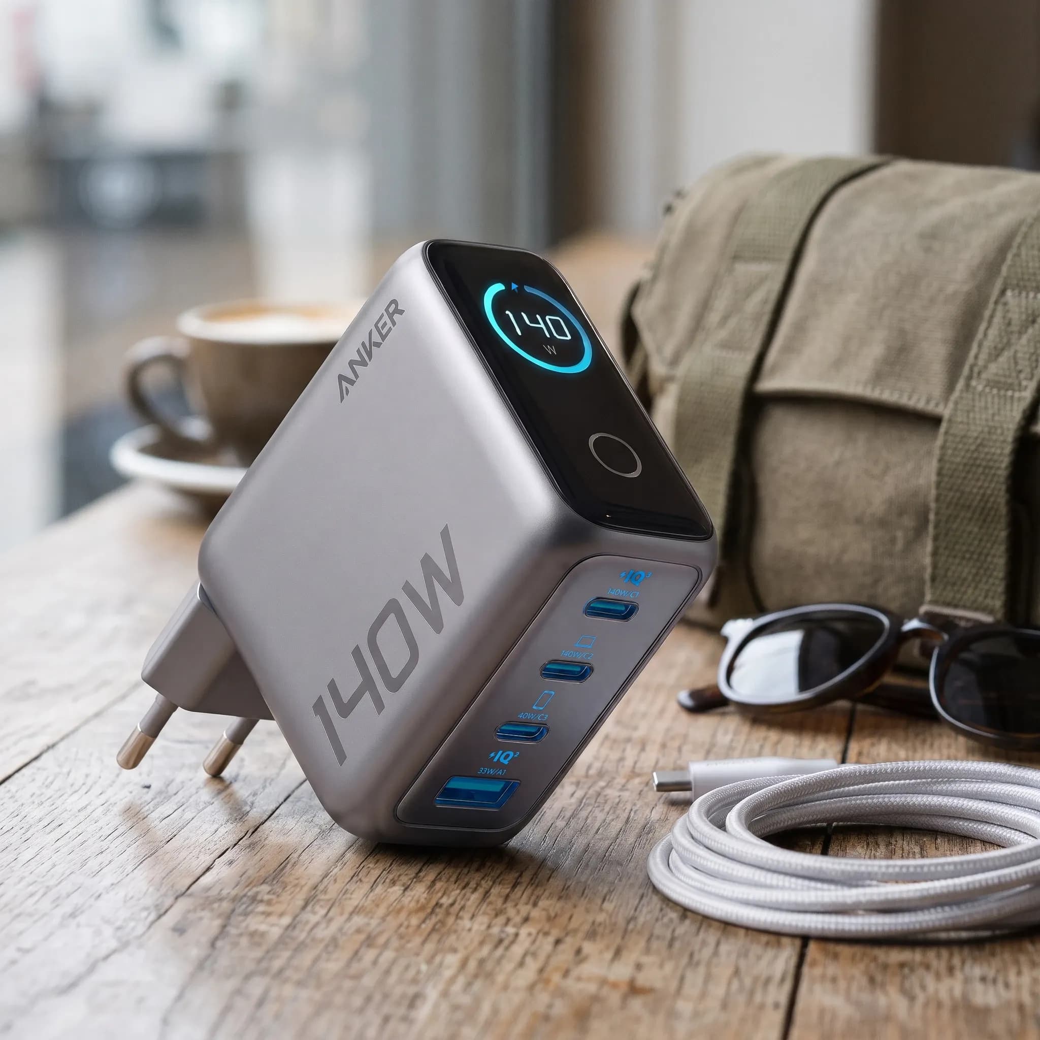 Сетевое зарядное устройство Anker Zolo 140W, серебристый